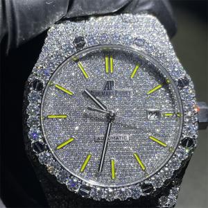 China Royaloak  Moissanite Iced Out Watch 3EX 14k White Gold Diamond Watch For Men on sale