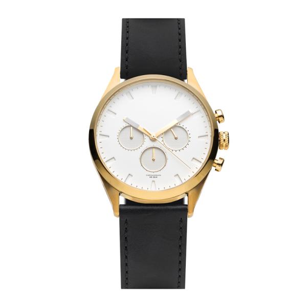 Luxury design Gold coating case japan movt quartz watch stainless steel back