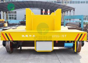 China 75 Ton Anti-High Temperature Rail Guided Cast Iron Ladle Transfer Car With V-Groove Deck on sale