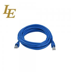 China Solid Bare Copper Network Patch Cord LE Cable CAT5E CAT6 PVC Blue Jacket For Server on sale