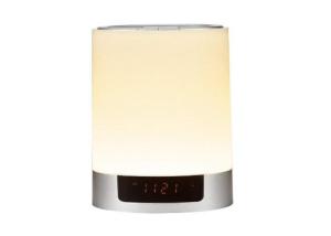 China Wireless Speaker Alarm Clock , Dimmable LED Light Alarm Clock With Usb Charging Port on sale