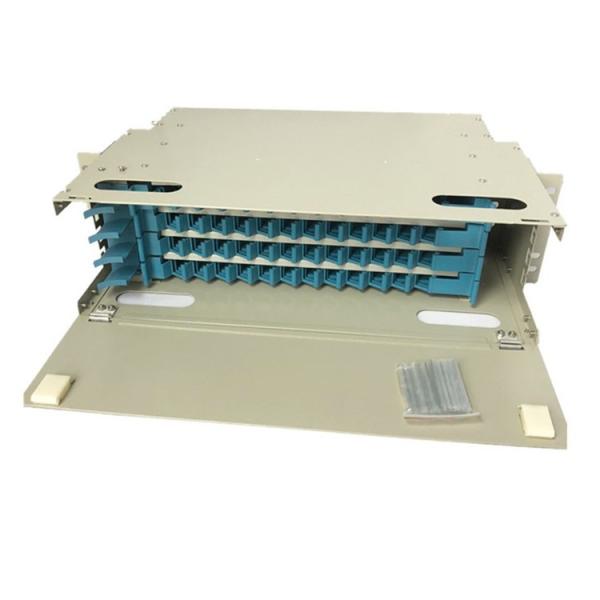 ODF Optic Distribution Unit Singemode 48 Port Fiber Optic Patch Panel LC