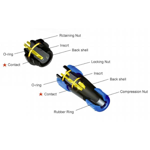 Industrial IP68 Waterproof Power Connector SP Series 2 - 12 Pin Panel Mount