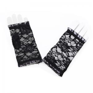 China Adults Sexy Hollow Fingerless Lace Gloves , Mesh Short Fingerless Gloves on sale