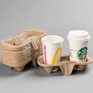 Quality Lightweight Molded Pulp Packaging Shockproof Coffee Pulp Tray Biodegradable for sale