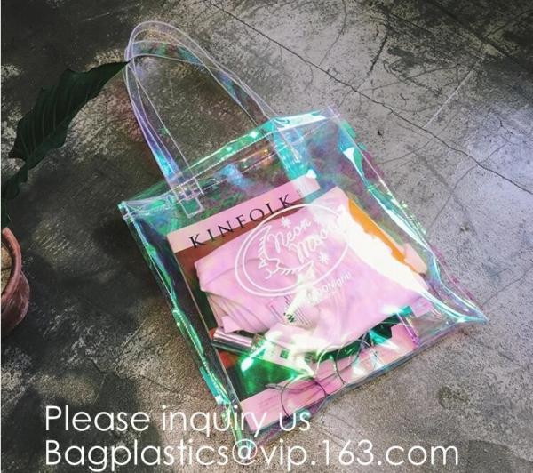 Women Gender and Casual Tote Shape large capacity clear PVC Beach Bag,Tote Bag Clear Transparent Shopping Bag For Women