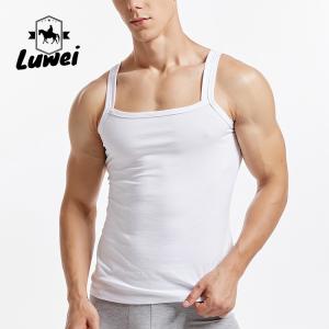 China Organic Cotton Men Workout Tank Top Bodybuilding Crop Gym Stringer Vest on sale