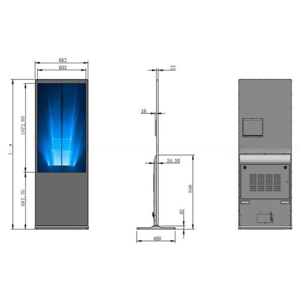UHD 49" inch floor stand LCD digital wifi signage totem video loop display kiosk