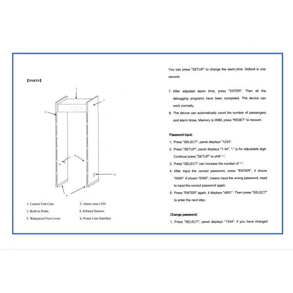 5 Digital Number Count Archway Metal Detectors With Light Alarm On Panels