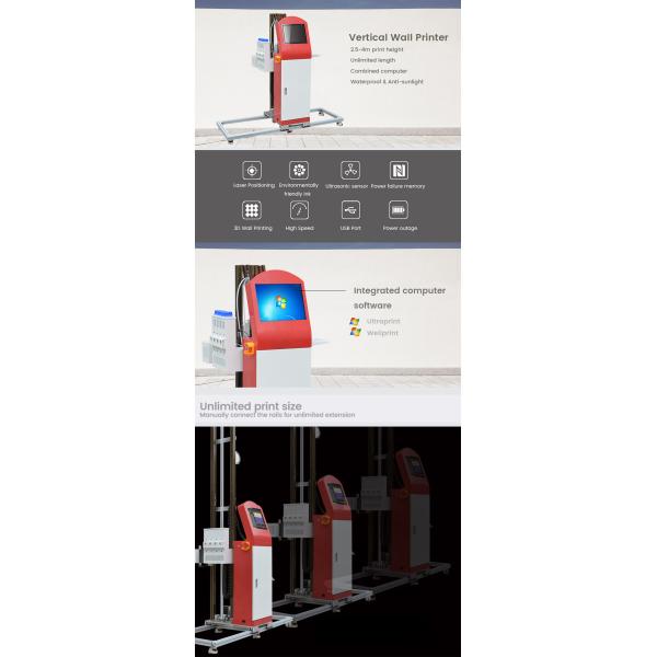 RoHS Certificate 3D Wall Mural Printing Machine 75W CMYK Color