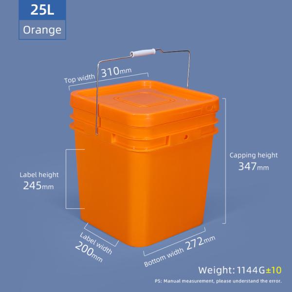 20Kg Plastic Square Shape Juice Bucket With Tap for Beverage Packaging