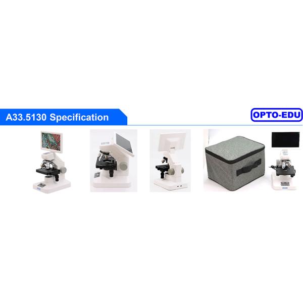 OPTO EDU A33.5130 Rechargeable Microscope With 7'' Display TF Card And Multi-Output Options