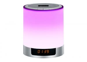 Quality Wireless LED Light Bluetooth Speaker with Digital Alarm Clock FM Radio for sale