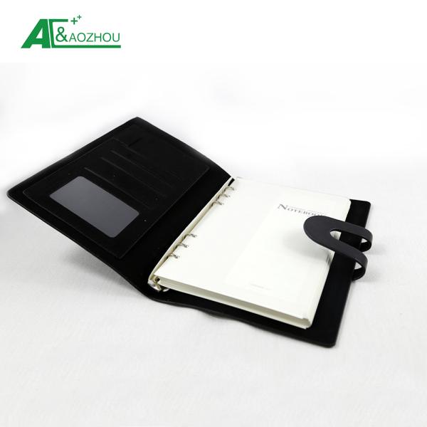 Middle size PU leather softcover snap fastener Refillable Ring Binder organizer