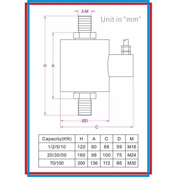 Tension compression load cell 100KN 70KN 50KN 30KN 20KN 10KN force sensor