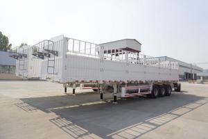 Quality Multi Function Semi Flatbed Trailers , Side Wall Fence Semi Cargo Trailer for sale