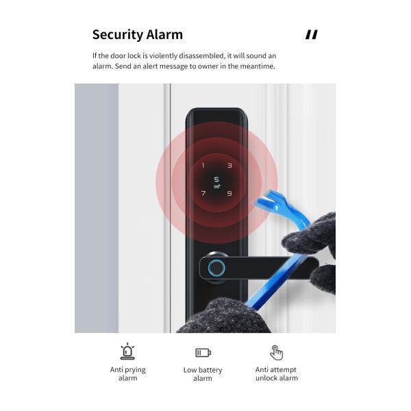QLEUNG S818 Smart Wifi Door Lock with Fingerprint Password Card Access