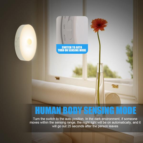 Stick Anywhere 86*18mm USB Rechargeable Motion Sensor Light Cold White