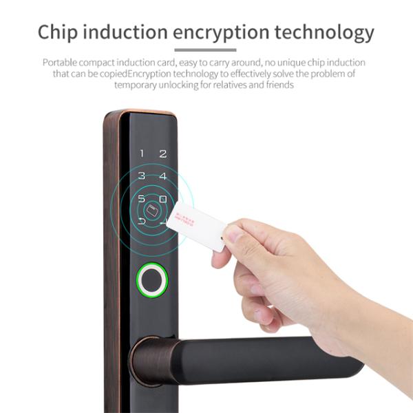 Tuya App Control Intelligent Smart Door Lock Phone Fingerprint Code Open For Home Security
