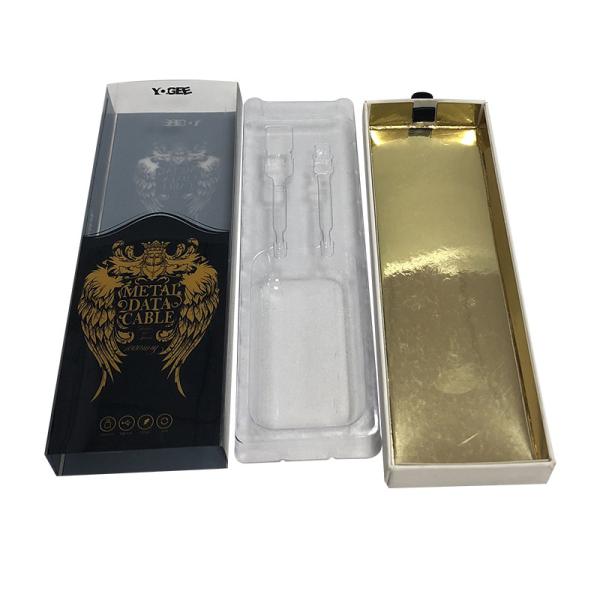 USB Date Cable Electronics Packaging Small Clear Plastic Boxes Slide Blister