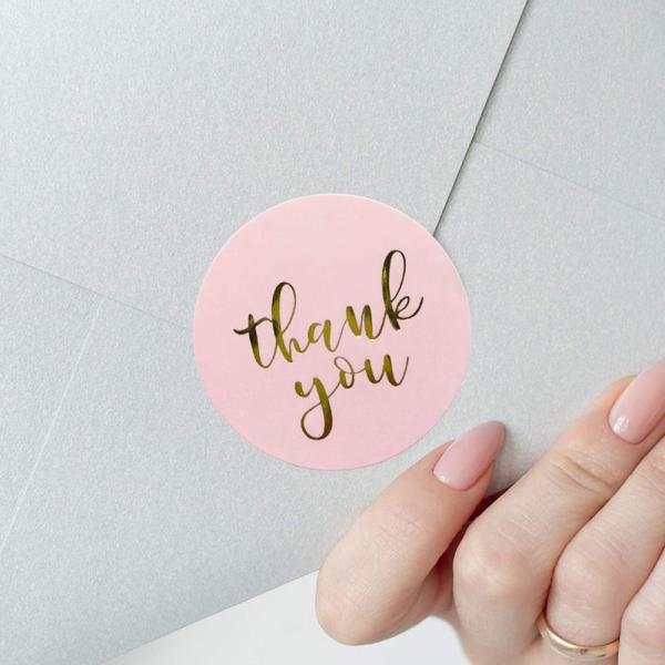 Synthetic Paper Waterproof Thank You Sticker Roll Flexographic Printing