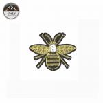 Handmade Fashionable Iron On Embroidered Patches 3D Bee Rhinestone Crystal