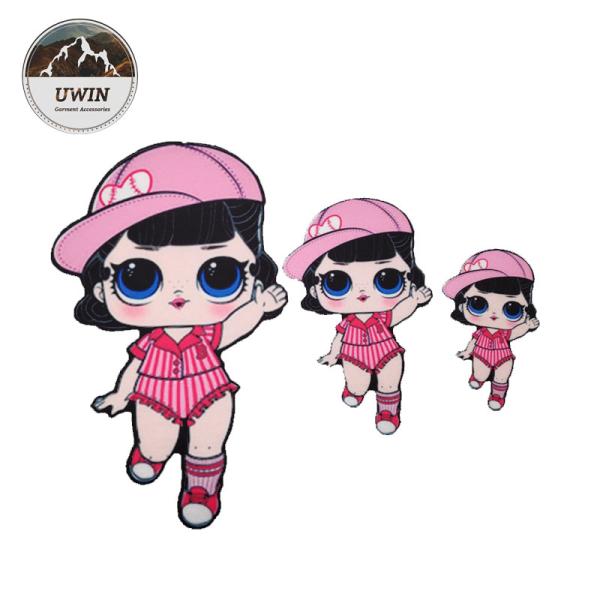 Various Design Doll Embroidered Badge Patch With Sequin / Weave Material