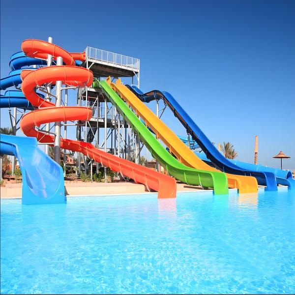 Fiberglass Water Slide with 12 Years Usage Period 1 Year Guarantee and 3D Rendering Design for Swimming Pools and Aqua Parks