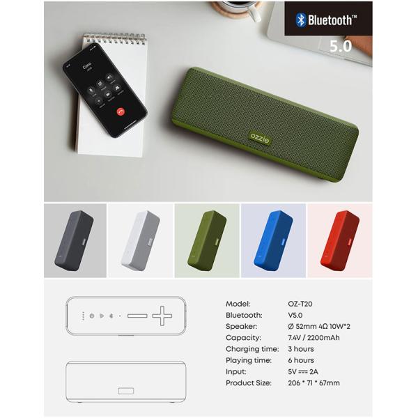 Ipx7 Portable Outdoor Wireless Speaker 70hz-20khz Frequency Response Tws Function