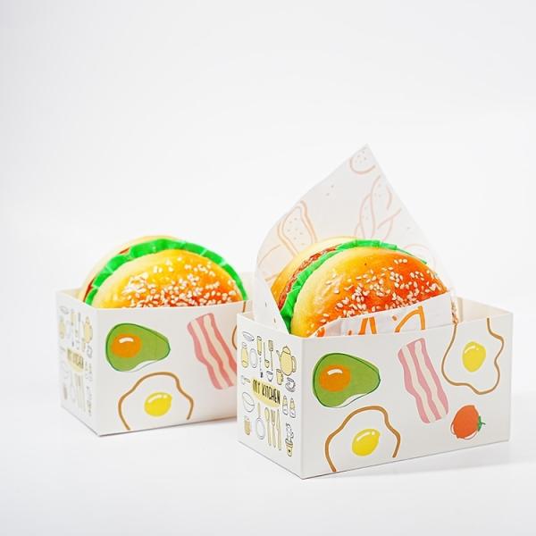 Eco-friendly custom printed logo disposable fast food takeaway burger box