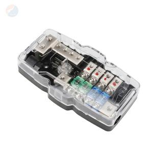 China Car Audio Stereo 4 Way 4P 4 position Distribution Block Mini ANL ANS Fuse Holder with LED Indicator on sale