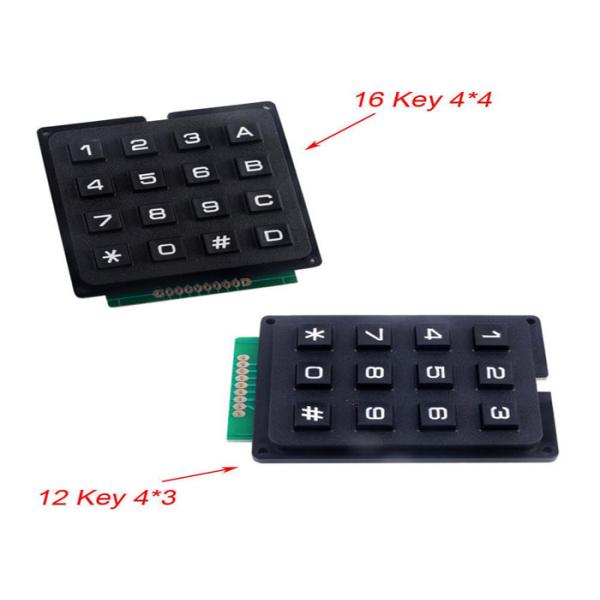 Black Arduino 4x4 Matrix Keyboard Module With 16 Button Design , 6.8*6.6*1.0cm Size