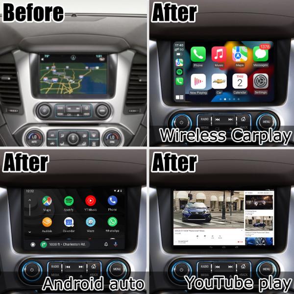 Android auto carplay box interface for Chevrolet Suburban Tahoe with rearview WiFi video