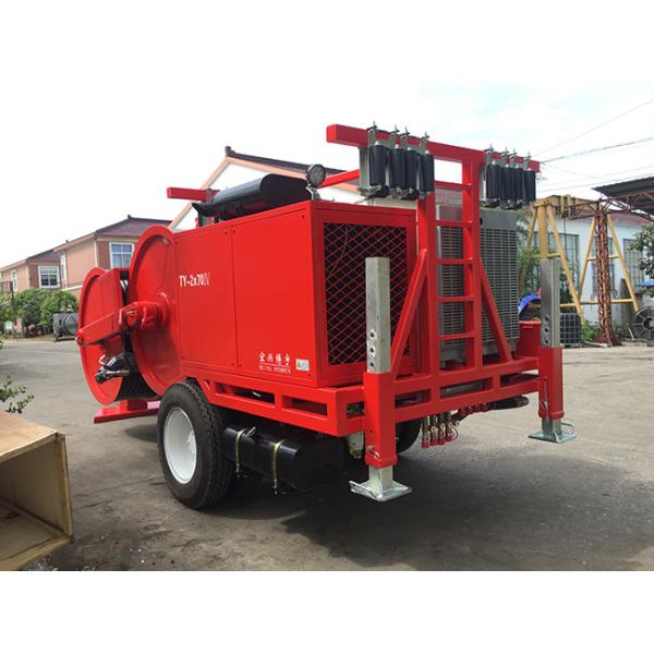 Overhead Power Line Tension Stringing Equipment Max Continuous Tension 2×65kN Hydraulic Conductor Tensioner