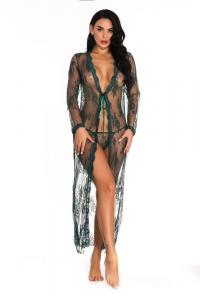 China Babydoll See Through Lingerie Gown Long Night  Open Sheer See Thru Sheer Dress on sale