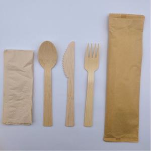 China Disposable Bamboo Knife And Fork Spoon Set Degradable Induividual Cutlery Set on sale