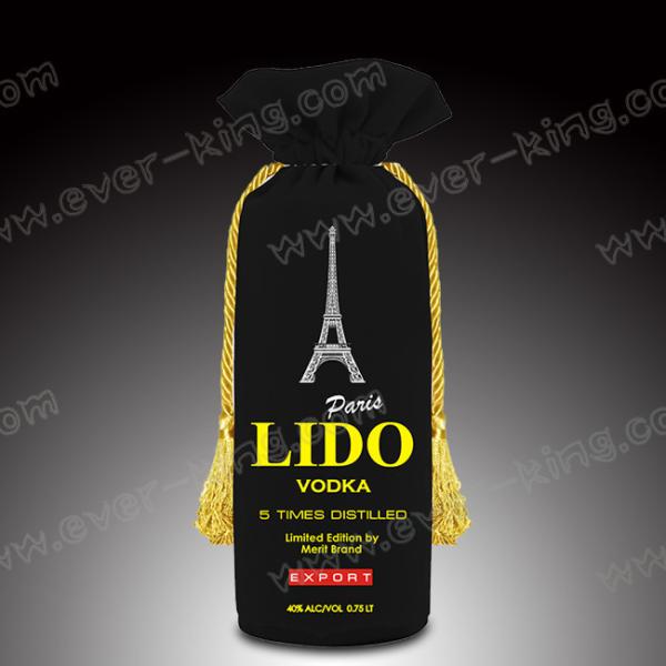 SGS Drawstring Cotton Cloth Wine Gift Bags For Liquor