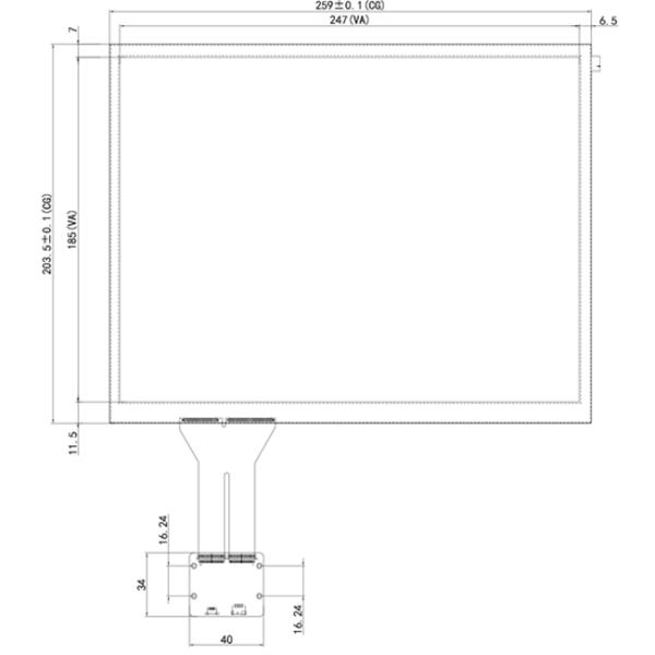USB Interface 12.1'' Capacitive Touch Panel With ILI2302M IC RoHS Approval