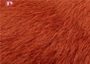Quality Soft Bright Colors Silky Faux Fox Fur Fabric , Light Brown Faux Fur Fabric 35mm Pile for sale