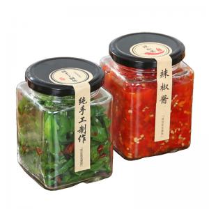 Quality Square Glass Jam Jar For Jelly Storage Leak Proof Plastisol Lined Lids Multi Volume for sale