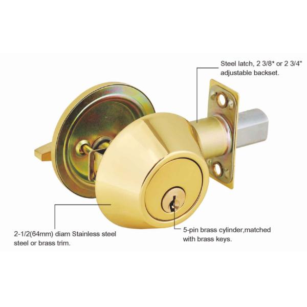 ET Function Deadbolt Lock Types For 1-3/8 Inch To 1-3/4 Inch Doors Easy Installation