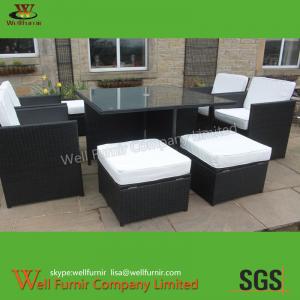 Quality Rattan Cube Set, Rattan Garden Furniture, Wicker Dining Table, Square Table for sale