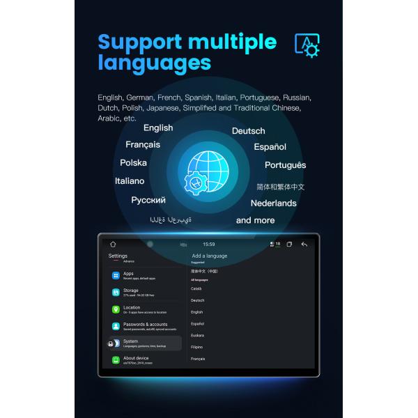 8 256g 5G Wifi DSP Stereo Audio 2 Din Android Car Radio Full fit screen GPS Built-in