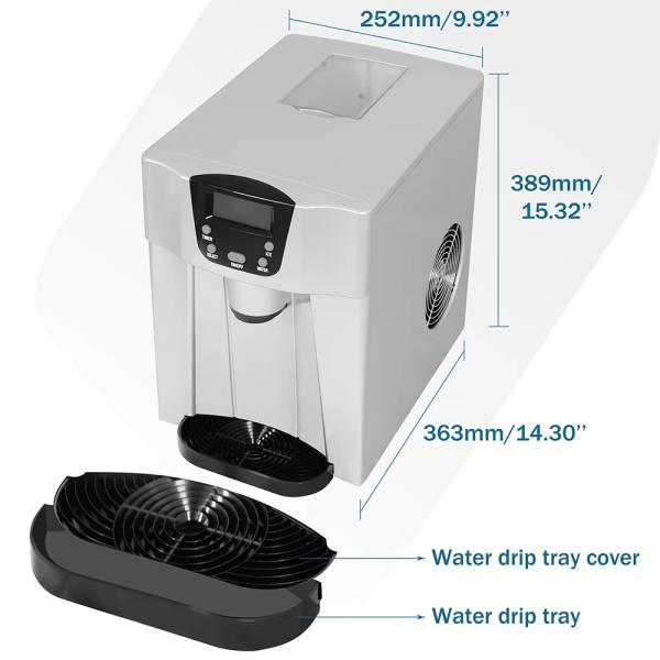 20kg Bullet Ice Block Making Small Home Commercial Ice Maker Machine for Business Automatic input water type Hand watering
