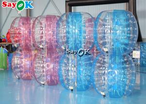 China Inflatable Carnival Games Adult TPU PVC Body Zorb Bumper Ball Set Transparent Blue Pink Inflatable Bubble Soccer on sale