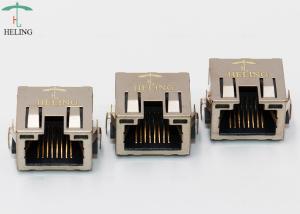 Quality Thru Hole R/A Shielded PCB RJ45 Ethernet Connector With EMI Tabs for sale