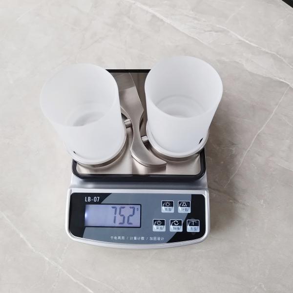 Double Toothbrush Bathroom Tumbler Holders Glass Polished Satin