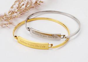 Quality Female titanium steel inspirational popular jewelry DIY bracelet logo words girls gift accessories wholesale for sale