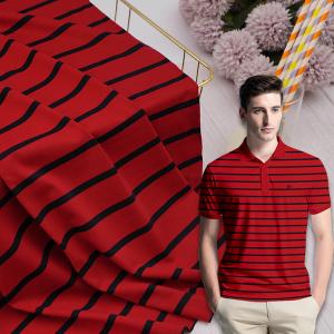 China Breathable Mercerized Cotton Fabric Striped Yarn Dyed For Polo Shirt on sale
