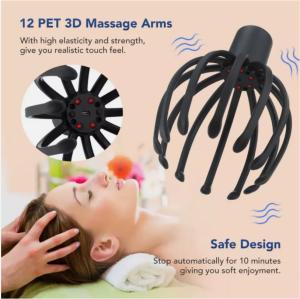Quality Silver Octopus Claw Scalp Massager 30-1 Hour Per Day Recommended Usage with Adjustable Strap and 3 Massage Intensity Levels for sale